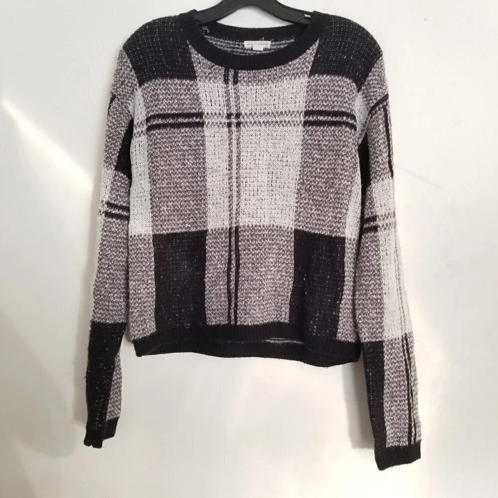 Melrose and Market Shrunken Plaid Pullover Sweater